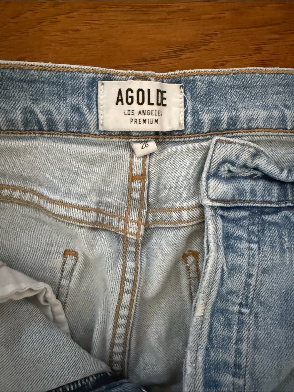 Agolde Light Blue High-Rise Button-Fly Jeans - Picture 2 of 6